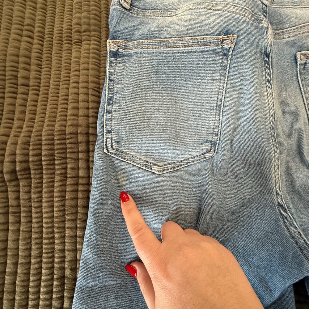 We The Free Anthropologie Light Wash High Rise Raw Hem Skinny Jeans Sz 31 - Picture 14 of 14
